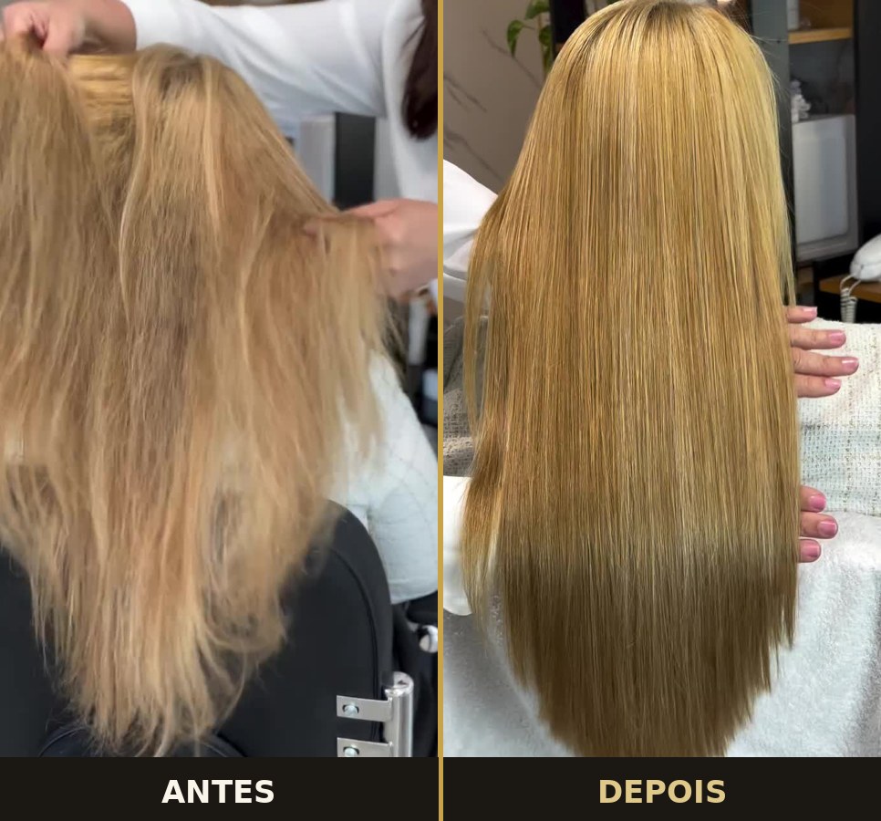 Antes e depois do Alisamento Saudável Terapêutico